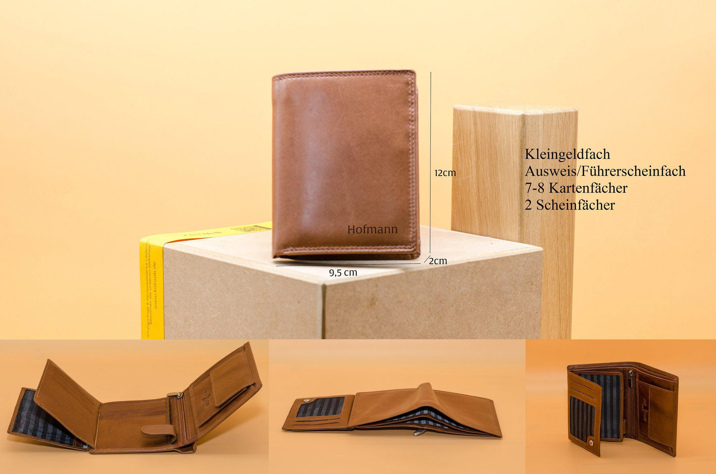 Personalisierte Geldbörse für Männer mit Gravur cir. 12x9,5cm.Monogrammed Brieftasche für Männer.Portemonnaie für Herren.Geburtstag für Papa - KATAAB