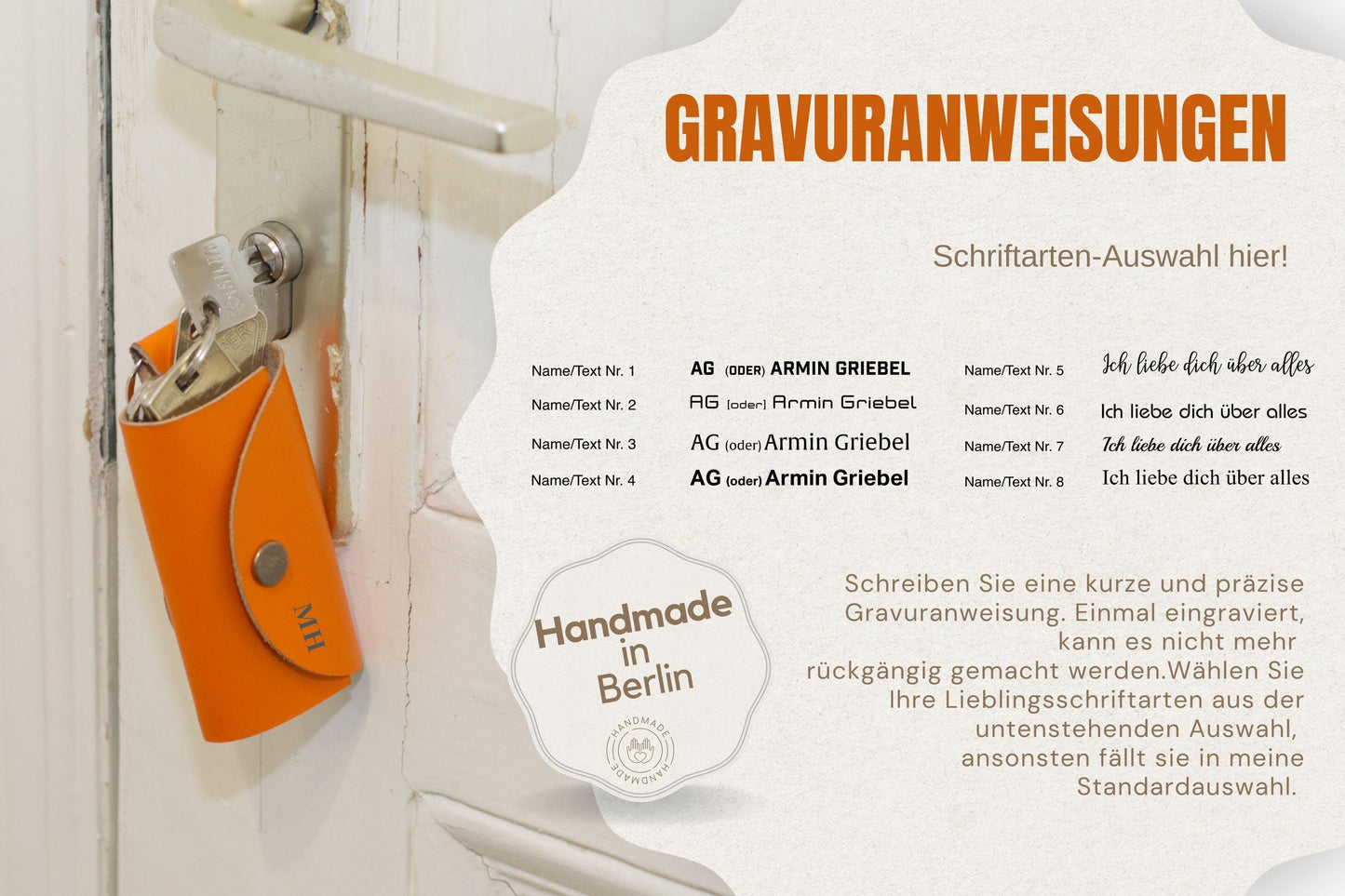 Eleganter Leder Schlüssel-Organizer, Schlüsselaufbewahrung mit Gravur, Handgefertigtes Schlüsseletui, Geschenk für Männer und Frauen - KATAAB
