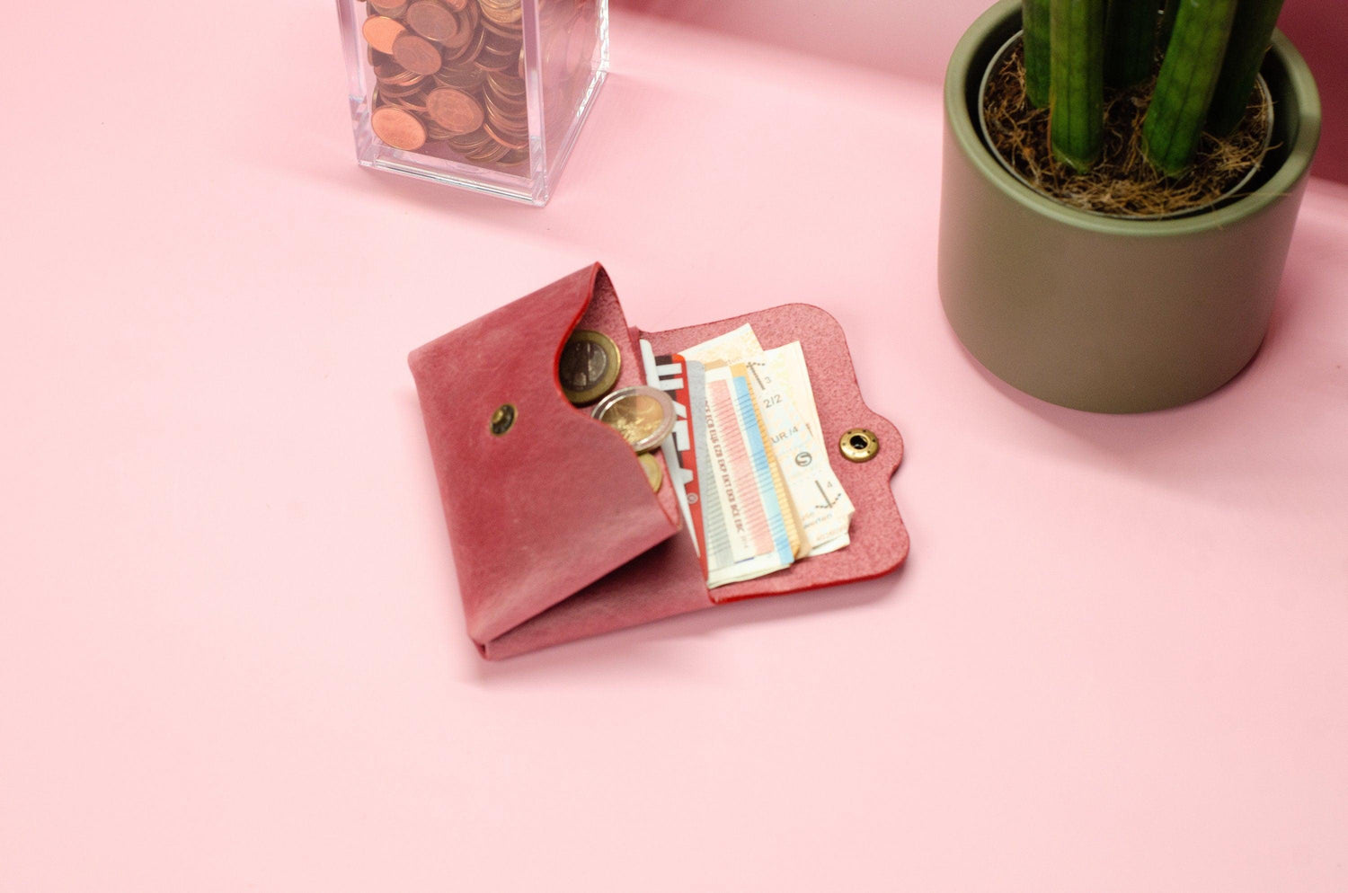 Geldbeutel für Damen. Frauen Portemonnaie. Kleine Ledergeldbörse. Minimalistischer Leder Geldbeutel. Schlanke Brieftasche.Geschenk für Sie. - KATAAB