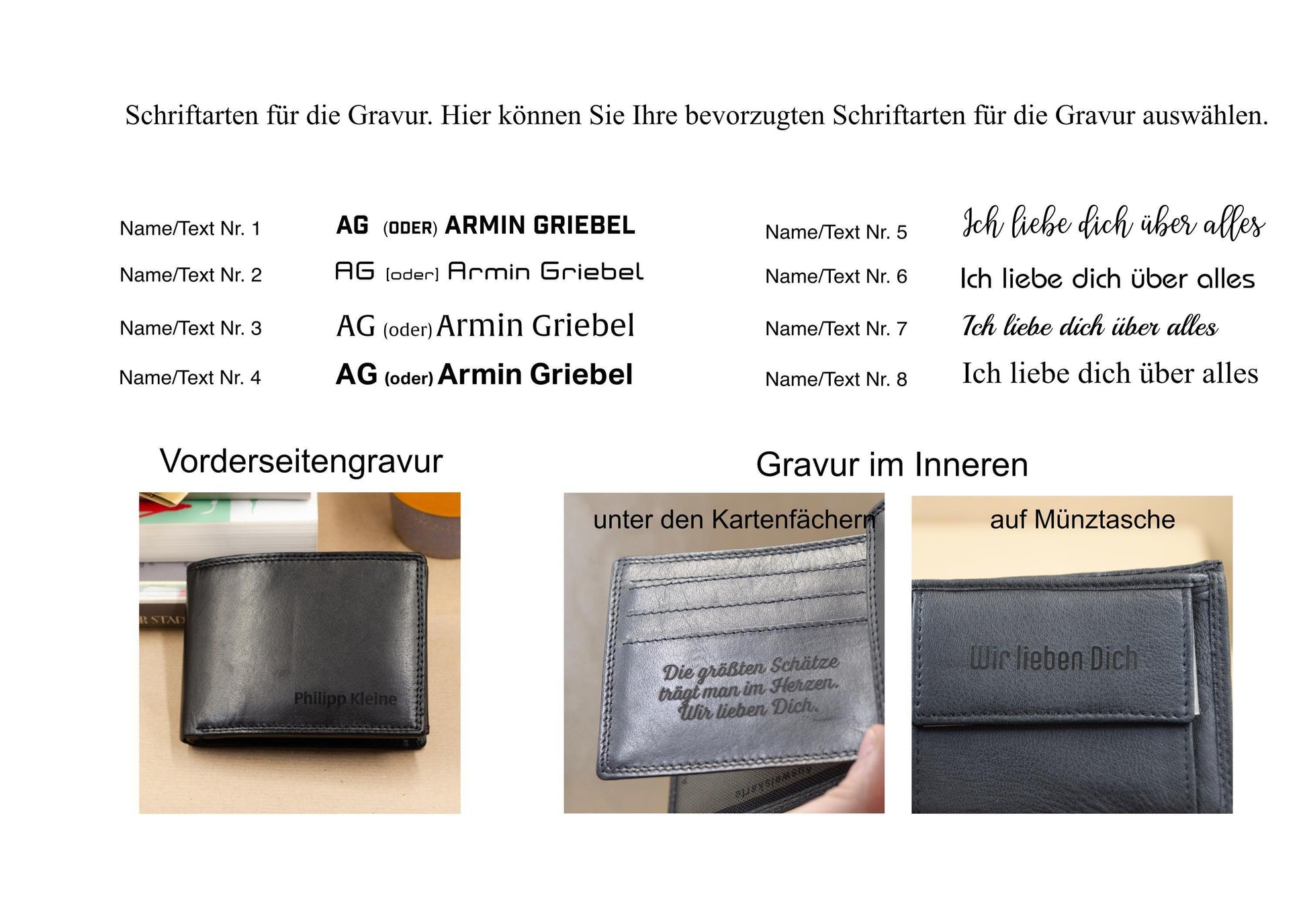 Personalisierte Geldbörse für Männer mit Gravur cir.12x9cm. Brieftasche für Männer. Geschenk zum Vatertag. Geldbeutel für Papa. - KATAAB